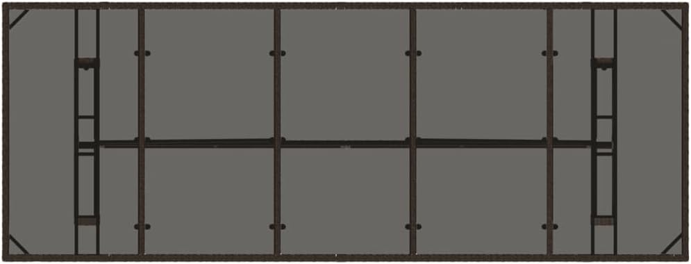 Garden Table, Rectangular Side Table for Balcony, Patio, Sturdy Metal Frame, Weather Resistance, 35.4x94.5x29.5 in Brown PE Rattan