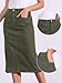 Allegra K Casual Denim Skirt for Women's High Waist Split Back Pockets Midi Jean Skirts Medium Army Green