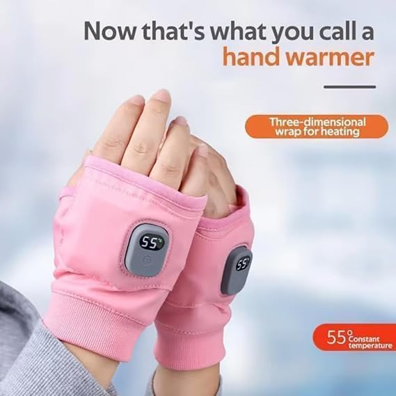 Rechargeable Heated Gloves for Women, Portable Heating Gloves with Digital Display, Upgraded Smart Thermostatic Electric Heated Fingerless Gloves, Hand Warmer for Outdoor Work, Cycling, Skiing - Image 5