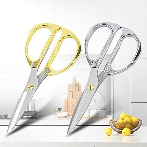 Kitchen Scissors Silver Stainless Steel Cooking Scissors Heavy Duty Sharp Shears for Left Right Handed for Food Chicken Beefs Poultry Fish Meat Vegetables Herbs Carrots Dried Fruits BBQ