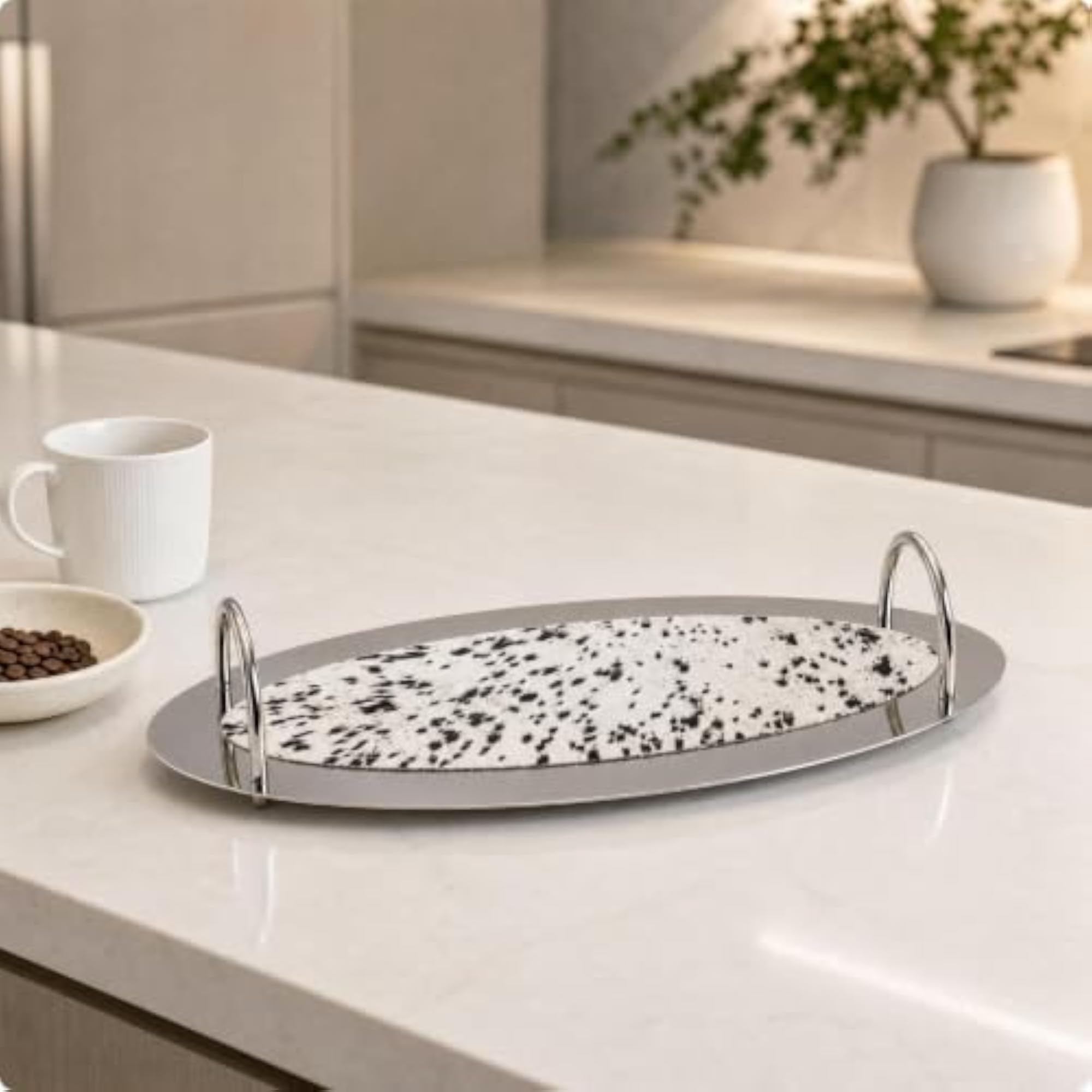 Oval Decorative Tray with Hair Insert, Multifunctional Gift