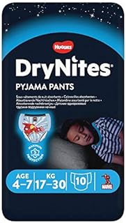 Huggies 410138 DryNites Boy Spodnie Piżamowe Dla Chłopców 4-7 Lat, Bezbarwny, 10 Sztuk