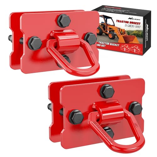Image of Nilight 1 /2 inch Heavy Duty Trailer D Ring Tie Down Anchors with Backing Plates | 12,000 lb max load forged steel, mounting hardware included, for trailer tractor UTV truck,2 pack red