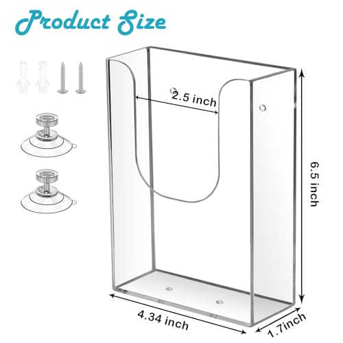 Zavekia 4 x 6 Inches Wall Mount Brochure Holder - Clear Flyer Holder (1 pack) - Thumbnail 2