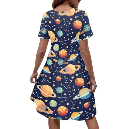 Image of Women's Summer Formal Dresses Short Sleeve Wrap V Neck Dresses Bridesmaid Wedding Guest Dress with Pockets