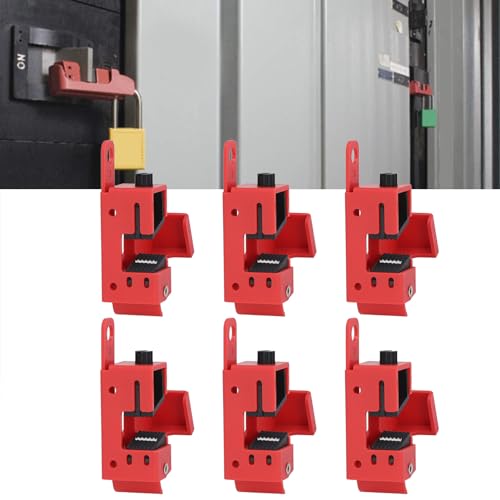 Circuit Breaker Lockout Device, 6Pcs Circuit Breaker Lockout Bundle Grip Standard Lock Tag Out Device, Electrical Lockout Tagout Kit for Electrician Maintenance