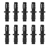 30 Stück PE-Rohrverbinder, Doppelwiderhaken-Armaturen für Tropfbewässerung, Verlängerungen, Gartenschlauch-Adapter, Sprinkler-Teile, schwarzer Kunststoff, direkte Passform, Kupplungen