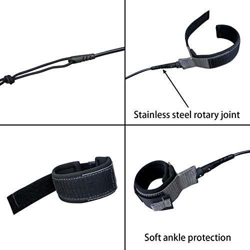 image for iBOARD Surfboard Leash,Straight Rope Single Turn Surf Leash for Longbo
