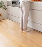 CLEAN HOUSE キッチンマット 透明 L字 240×60cm PVC素材 拭ける 隙間ガード 床 保護 傷防止