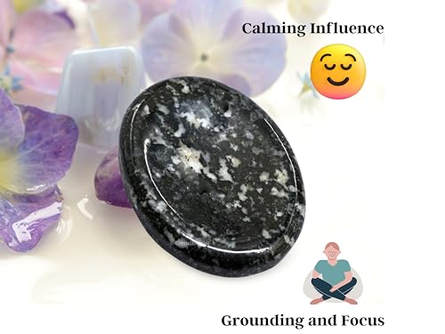 Image of Crystal Heaven Certified Black And White Tourmaline Thumb Worry Pebbles Stones Anxiety Stress Relief Massage - Original Healing Gemstone Agate Rubbing Stone Yoga Meditation Spiritual Reiki Feng Shui