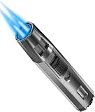 Prestige Import Group Partizan Spear Angled Dual Flame Windproof Torch Lighter with Adjustable Height - Color: Gun Metal