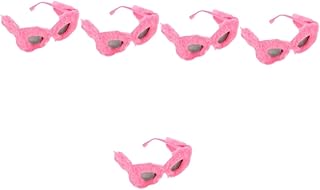 5 Pçs Óculos De Pelúcia Óculos De Coração Óculos De Sol Coração Rosa Óculos De Sol Branco Em Forma De Coração Óculos De Sol Peludos Óculos De Sol Óculos De Pelúcia Flanela Óculos