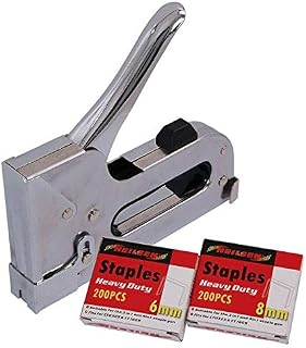 NEISLEN Chrome Plated Heavy Duty Adjustable Staple Gun 6mm-14mm CT0325 (400 Staples Included)