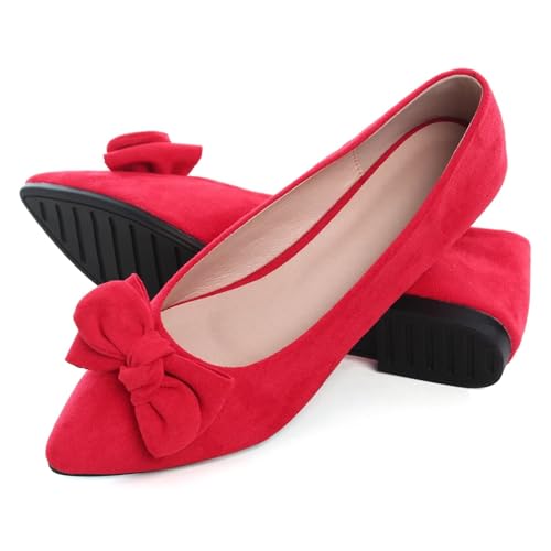 Image of TN TANGNEST Women Fashion Bowknot Flats Comfort Pointed Toe Dress Shoes