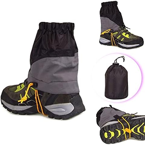 DDJOY Avadic Hiking Leg Gaiters, Waterproof Low Shoe Gaiters, Lightweight Adjustable Snow Boot Ankle Gaiters for Hiking, Hunting, Climbing, Woodcutting, Grey