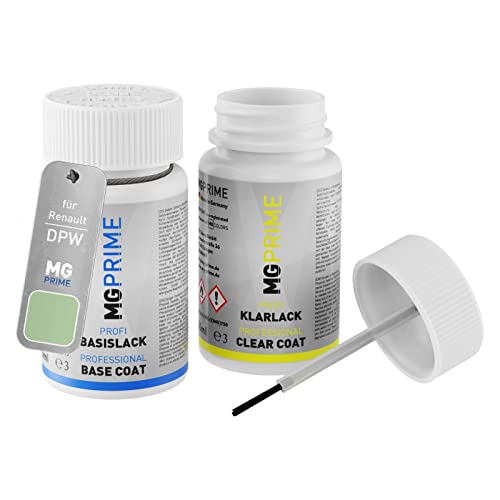 MG PRIME Autolack Lackstift Set für Renault DPW Vert Pistache/Pistazien-Grün Basislack Klarlack je 50ml