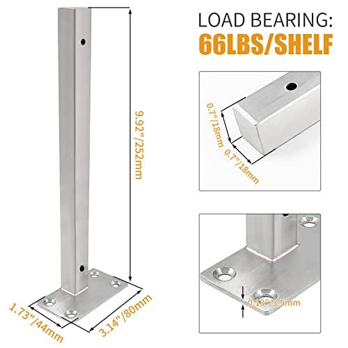 Luomorgo 4 Pcs Floating Shelf Bracket 10 Inch Shelf Brackets Heavy Duty Silver Blind Shelf Support Bracket thumb #1