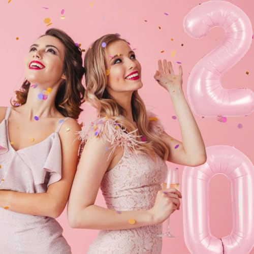 Image of TONIFUL 40 Inch Pastel Pink Number Balloon Balloon Big Pink Digital Balloon for Girl's Birthday Party Wedding Bridal Shower Engagement Anniversary Photo Shoot Supplies(Number 0)