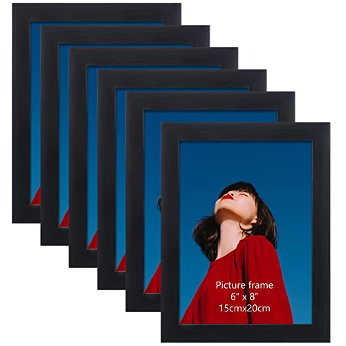 6X8 Picture Frame Set Of 6, Black Multi Frames Display 6 By 8 Inch Photos Without Mats For Wall And Tabletop #TOP9