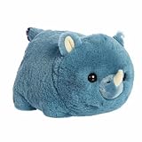 Aurora® Adorable Spudsters™ Rio Rhino™ Stuffed Animal - Round Shape Makes for Comforting Cuddles - Perfect for Kids All Ages and Animal Loving Adults - Blue 11 Inches