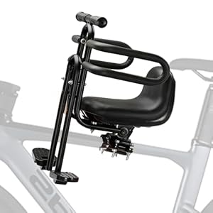 IDAMAKON Fahrradsitz Kinder Vorne Mountainbike Vorderer Kinderfahrradsitz für Mountainbike & Cityrad Klappbare Fußstützen, Sicherheitsbügel & Gepolsterter Sitz für 2–6 Jahre (bis 30 kg)
