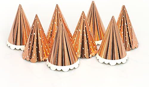 On The Wall Rose Gold Foiled Party Hats - Birthdays, Christmas, New Years Eve and Street Party Hats