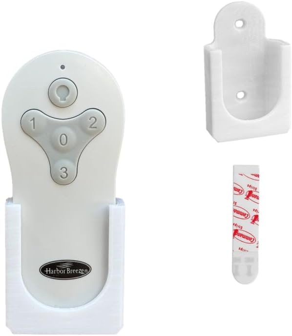 Fan Remote Holder Wall Mount Bracket for Harbor Breeze TR214D, TR214B, TR214A, KUJCE10311, KUJCE10712, A25-FA0138, KUJCE10610 – with Adhesive Tape - Holder Only