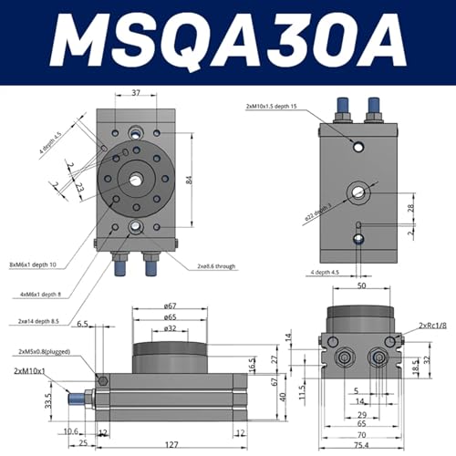 Vérin pneumatique rotatif MSQA30A réglable de 0 à 190° - 3