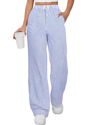 Image of ANRABESS Womens Gingham Striped Boxer Pants