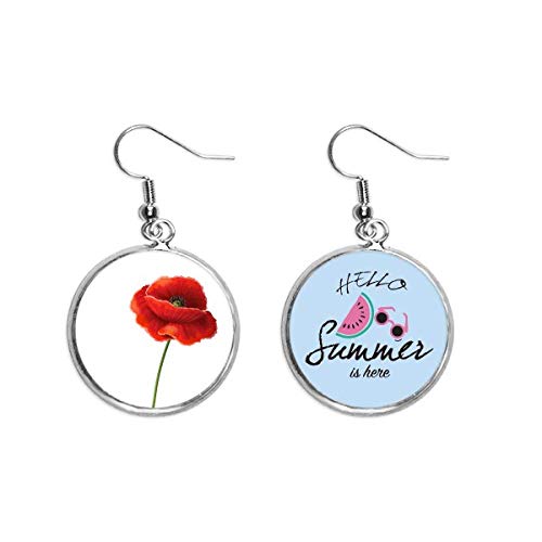Pendientes de sandía y flor roja para evitar alergias en las orejas este verano