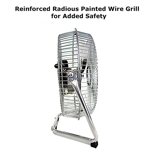 Optimus F-4092 9-Inch Industrial-Grade High-Velocity 2-Speed Fan, 1-Pack, Silver Coated #TOP4