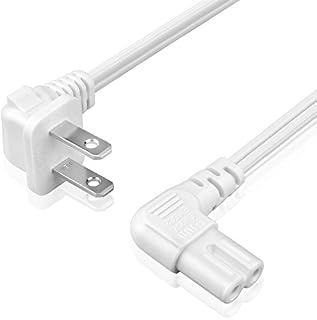 TNP Universal 2 Prong Angled Power Cord (3 Feet) - NEMA 1-15P to