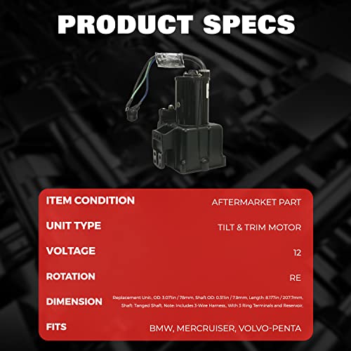 Db Electrical New Trm0005 Tilt & Trim Motor Compatible With/Replacement For Mercury Marine 35E 1984-1985, 35Eh 1984, 35El 1984-1985, 35Elh 1984-1985, 35Elo 1986, 35Elpt 1985 67914A2, 76395A2, 10814N #TOP3
