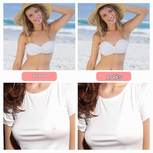 Cache Teton, Invisible Soutien-Gorge Adhésif, 2 Paires Caches Tétons, Cache Teton en Silicone, Cache-tétons Réutilisables, Réutilisable Cache-tétons, Femme Pasties Silicone,Nipple Cover – vue 5