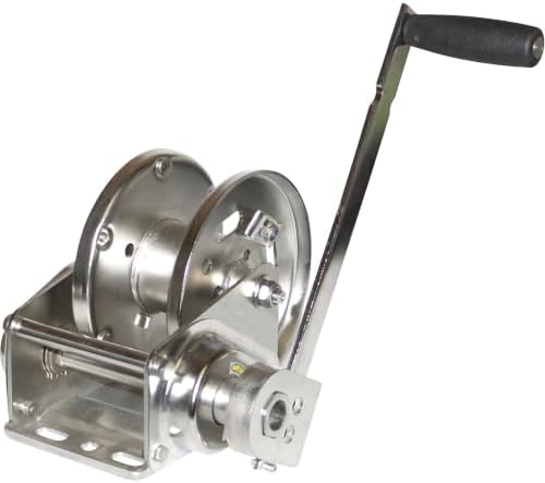 Single Speed Stainless Steel Hand Winch with Automatic Brake - 2500 Lb. Capacity, Model Number EABW2500SS
