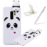 Soft TPU Case for Galaxy S9 Plus,3D Flexible Rubber Case for Galaxy S9 Plus,Herzzer Premium Stylish Cute Panda Printed Slim Fit Shockproof Scratch Resist Silicone Bumper Back Cover