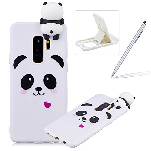 Soft TPU Case for Galaxy S9 Plus,3D Flexible Rubber Case for Galaxy S9 Plus,Herzzer Premium Stylish Cute Panda Printed Slim Fit Shockproof Scratch Resist Silicone Bumper Back Cover