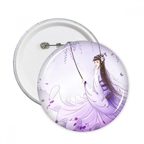 Badge bouton aquarelle wisteria chinoise pour customiser vêtements sac x5