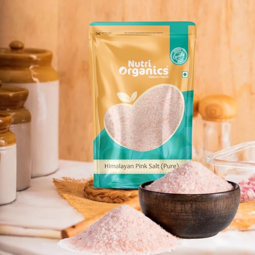 Image of NutriOrganics Himalayan Pink Salt - 1 Kg | Natural Dark Pink Sendha Namak | Rich In Minerals & Trace Nutrients | Unrefined & Additive-Free | Gourmet Grade Salt For Cooking & Seasoning
