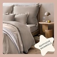Copripiumino In Raso Makò 100% Cotone – CASABEL – 220 Fili – Set 2 Pezzi – Crema – Chiusura Lampo