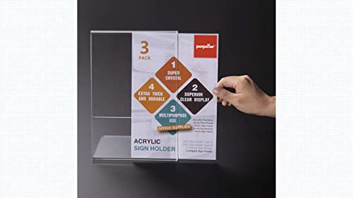Image of Porpoise Acrylic A5 Sign /Menu Display L shape Portrait 1 pieces | acrylic stand for display Photo Holder Meanu Card Holder Showroom Display Stand (A5, Clear, Pack of 1, 3MM Acrylic Material)
