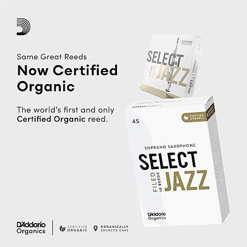 D'Addario Organic Select Jazz Filed Soprano Saxophone Reeds - Sax Reeds - Individually Sealed - 3 Soft, 5 Pack by D'Addario - Image 3