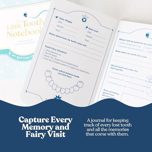 Tooth Fairy 키트 및 선물 세트, 플라이라이트 프로젝터 야간 조명, 스토리북 및 기념품 저널, 만 5~8세 아동용 완벽한 치아 요정 전통 — 사진 6