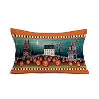 Glaring Lot De 4 Housses De Coussin Décoratives D'Halloween 45,7 X 45,7 Cm - Décoration D'Halloween - Hocus Pocus - Avec Dicton De Ferme - Taie