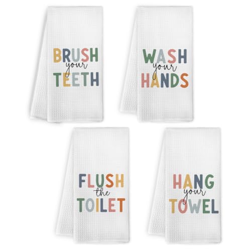 Dwept Funny Boho Bathroom Kids Hand Towels 16x24 Inches Set of 4