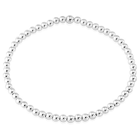 Sterling Silver 925 3mm Beaded Bracelet Cover