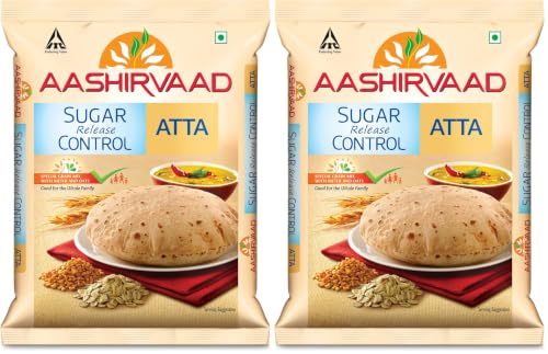 Image of Aashirvaad Sugar Release Control Atta, 5kg Pack, Low GI Atta (Pack of 2)