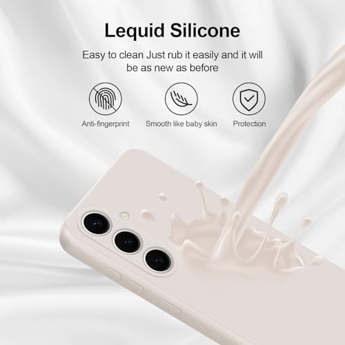 GiiYoon Case Compatible with Samsung Galaxy S24, Silky-Soft Touch Full-Body Protective Phone Silicone Case, Shockproof Cover with Microfiber Lining, White by GiiYoon - Image 4