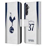 Head Case Designs Officially Licensed Tottenham Hotspur F.C. Micky Van de Ven 2025/26 Players Home Kit Leather Wallet Case Compatible with Samsung Galaxy A24 4G / M34 5G
