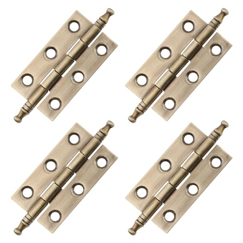 SUNCN 2インチドアヒンジ スクエアヒンジ アンティークヴィンテージ真鍮金具 ドレッサー引き出しキャビネットクローゼット用 ネジ付きブロンズ(4個パック)